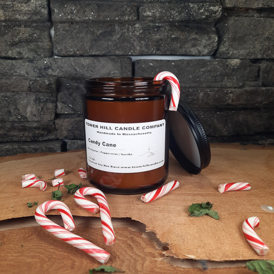 Candy Cane Amber Candle