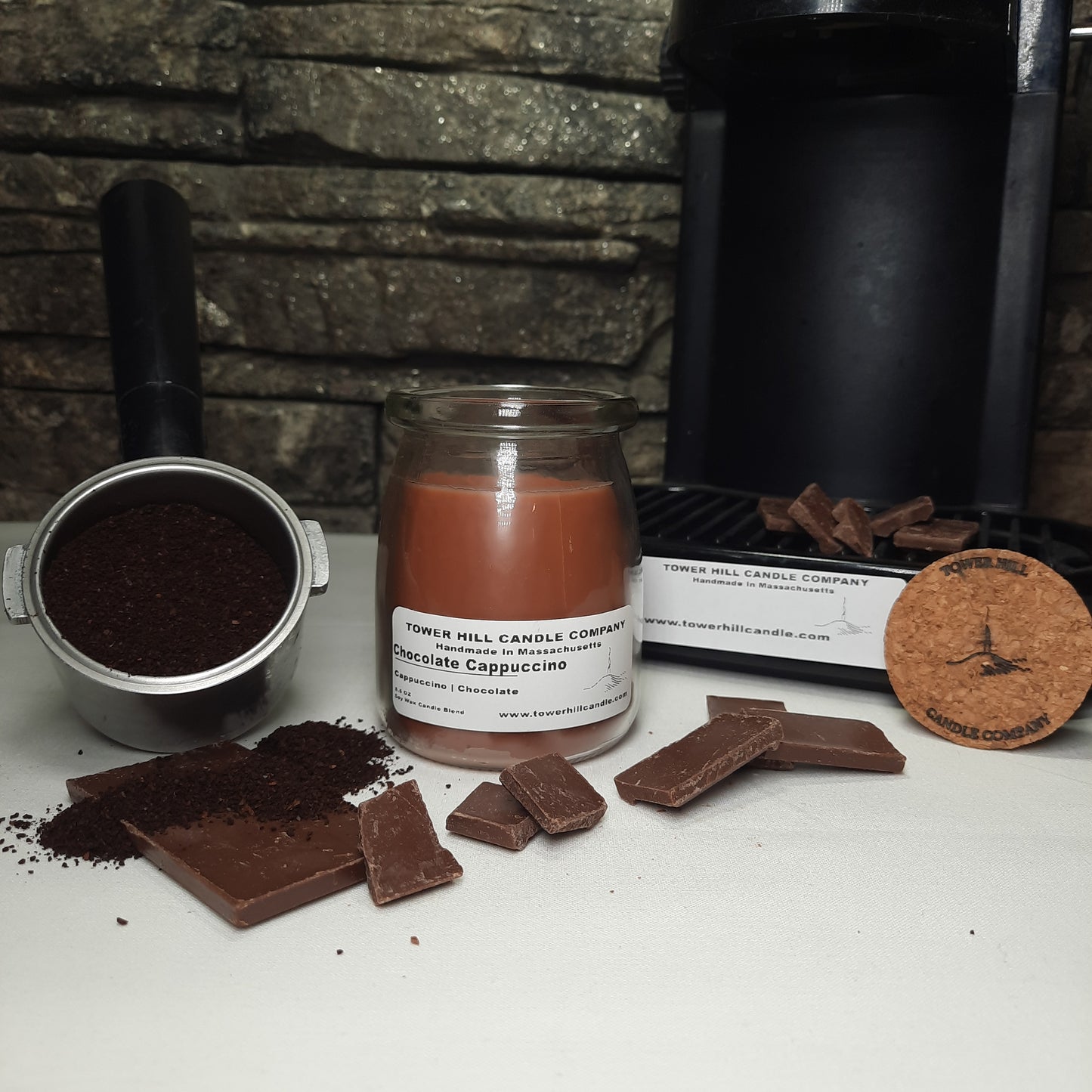 Chocolate Cappuccino Candle tall