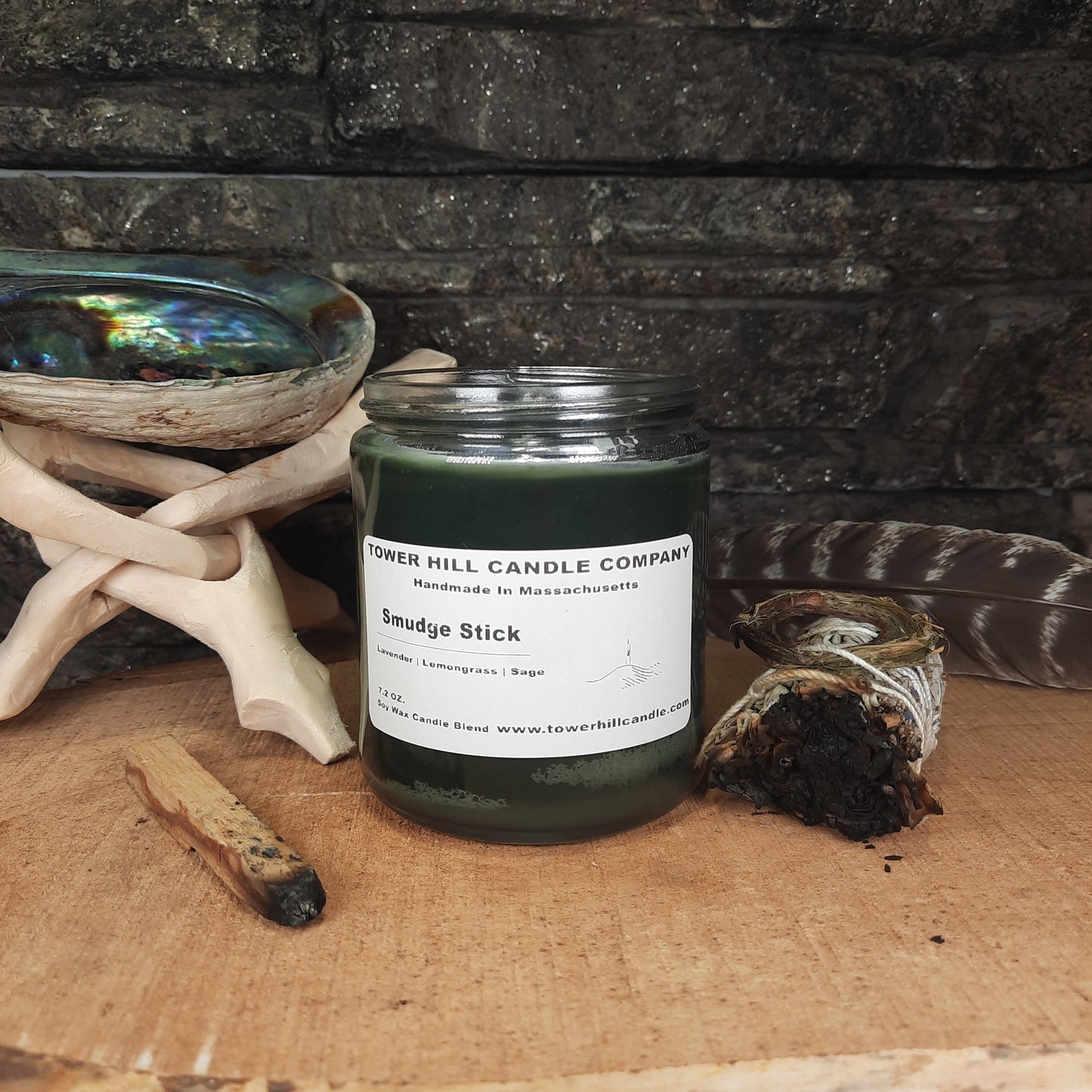 Smudge Stick Amber/Colored-Large Candle