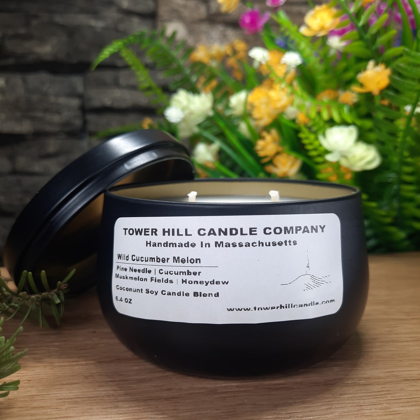 Wild Cucumber Melon Black Tin Candle