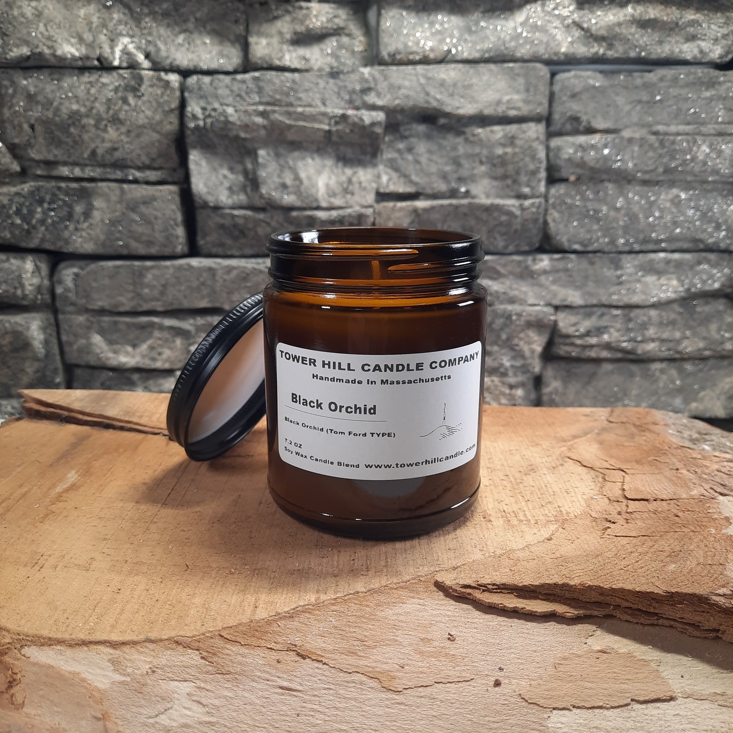 Black Orchid Amber Candle