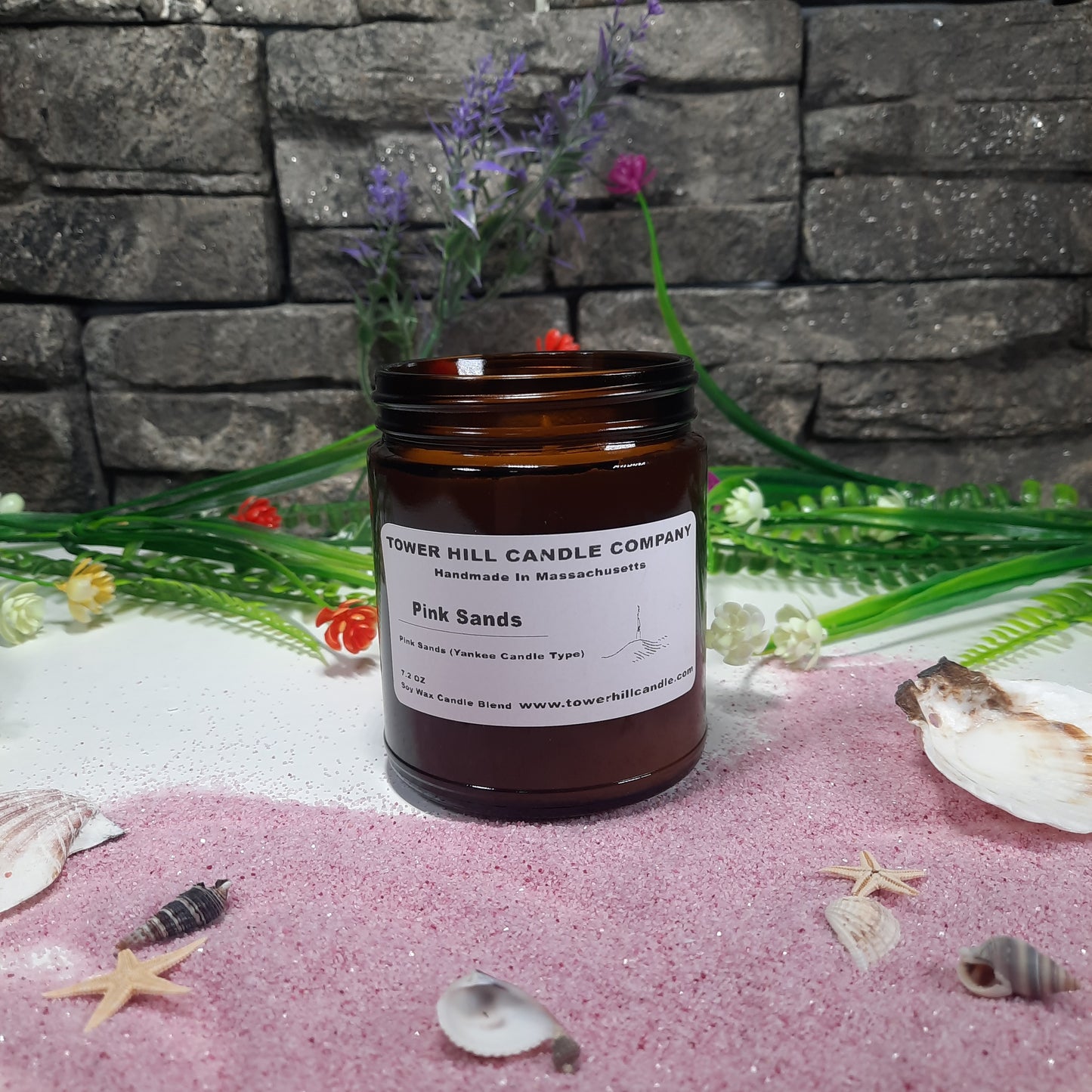 Pink Sands Yankee Candle Type Amber Candle