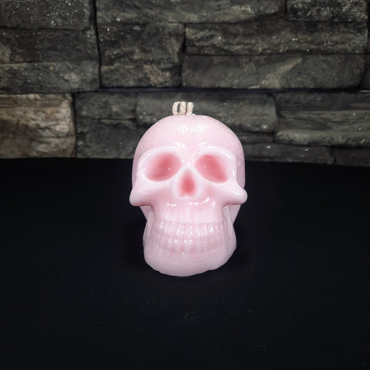 Skull Pillar Blush Rose Candle