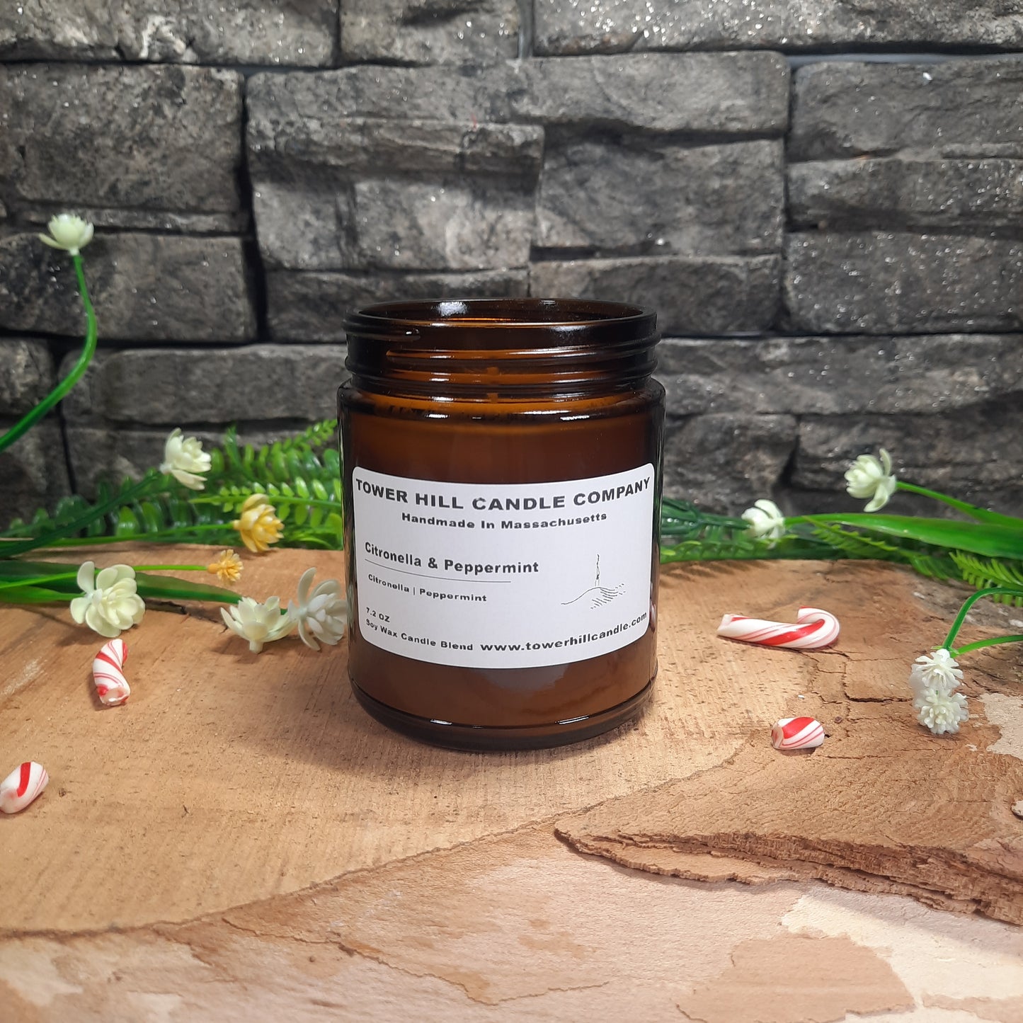 Citronella & Peppermint Amber Candle