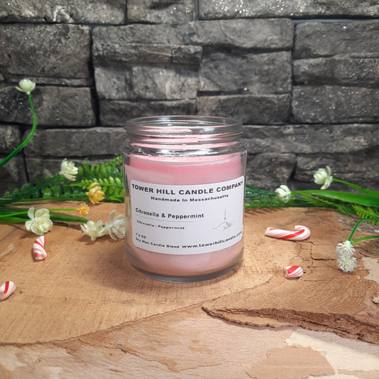 Citronella & Peppermint Colored Candle